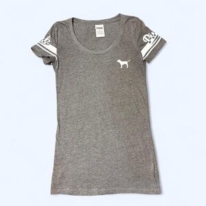 Y2K Grey Fitted Dog Logo Baby Tee by PINK!